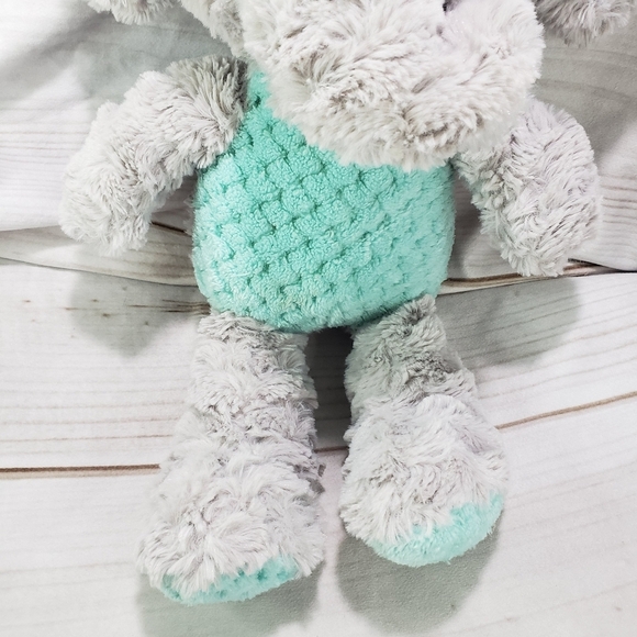 🌞SOLD🌞Spark Create Imagine Gray Teal Elephant Plush Toy Rattle Crinkle 15 Inch - Picture 3 of 9